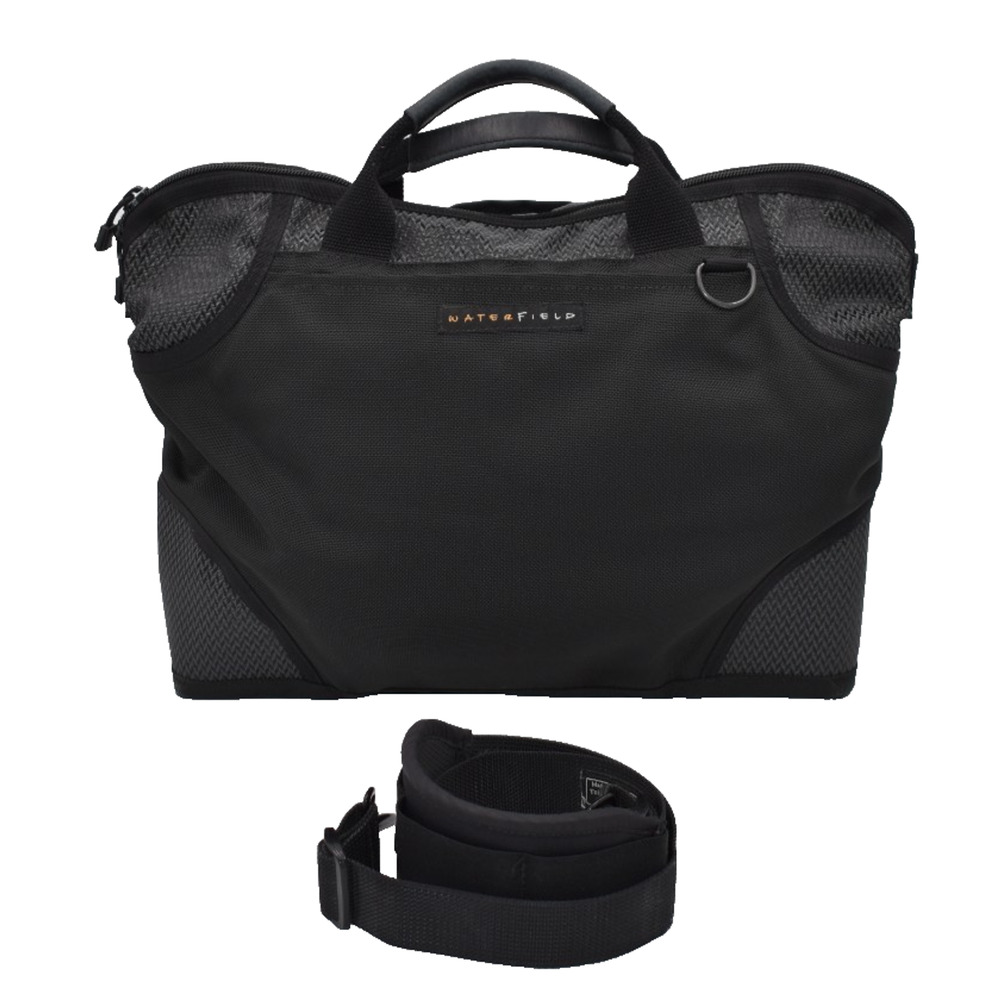 Vtg Waterfield Designs Cozmo Laptop Briefcase - Black Tote Bag - Made In SF USA